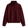 thumbnail image 6 of Cmtiyu Fashion Jackets for Women Long Sleeve Stand Neck Button Wine Zip Up Jacket Casual Fall Outerwear Coat with Pockets S-2XL, 6 of 7