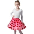 thumbnail image 3 of Toddler Girls Heart Print Mesh Ballet Tutu Skirt – Carnival Valentine’s Festive Skirts Dancing Performance Tutu Skirt for Ages 3-14, 3 of 3