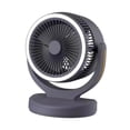 thumbnail image 4 of Ventilador de circulación de aire con ajuste de velocidad y cabezal giratorio de 360 ​​grados con LED portátil Negro, 4 of 9