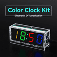thumbnail image 3 of Colorful RGB DIY Digital Clock Kit Display Temperature Alarm Soldering Project Learning Practice Solder Electronic, 3 of 4