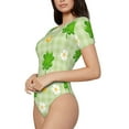 thumbnail image 2 of Easygdp St Patrick's Day11 Women's One-Piece Swimsuit Slim Fit Crew Neck Bodysuit Athletic Swimwear with Concealed Buckle - X-Large, 2 of 9