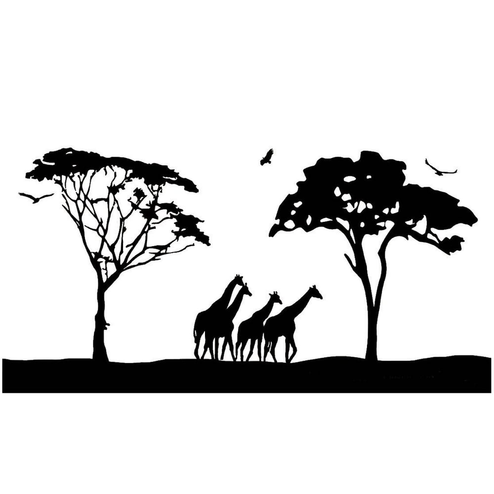 VWAQ Safari Wall Art Decals Large Animal Wall Decor Giraffes Stickers Jumbo Size Mural Big