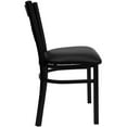 thumbnail image 3 of HERCULES Series Black ''X'' Back Metal Restaurant Chair - Black Vinyl Seat, 3 of 9