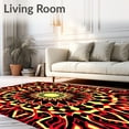 thumbnail image 2 of ODIKA 8'x10' Machine Washable Non-Slip Area Rug, Crystalline Fractal Accent with Prismatic Burst High Traffic Rug with Pad, Red, 660283, 2 of 8