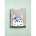 thumbnail image 3 of Llama With Flowers Sweatshirt Women -Image by Shutterstock, Female Small, 3 of 4