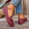 thumbnail image 6 of Women's Fashionable Casual Wear Versatile British Style Plus Size Loafers With Metal Chain Round Toe Flat Sole Pumps Comfortable Slip On Gifts, 6 of 9