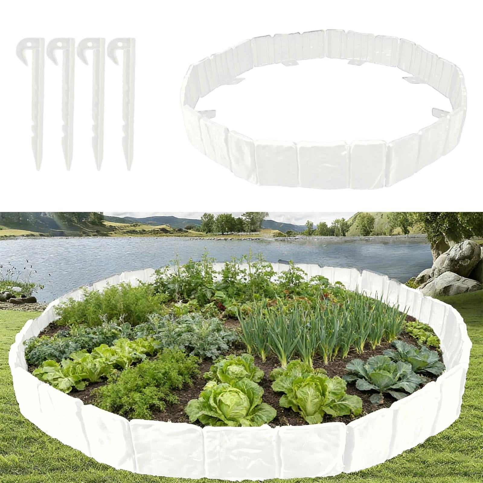 Nishiyuenyi Garden Edging Border Easily Install Outdoor Yard Multifunctional Lawn Border White