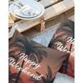 thumbnail image 2 of Pack of 2 Outdoor Pillow Covers, Happy Weekend Summer Dusk Palm Tree Coconut Tree Waterproof Square Throw Pillowcase Cushion Decorative Pillow Covers for Couch Patio Tent, 20x20 in, 2 of 6