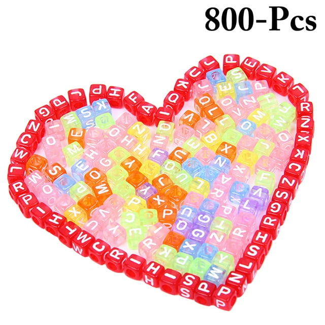 800PCS Letter Beads 0.24'' Colorful DIY Craft Alphabet Beads Bracelet Beads