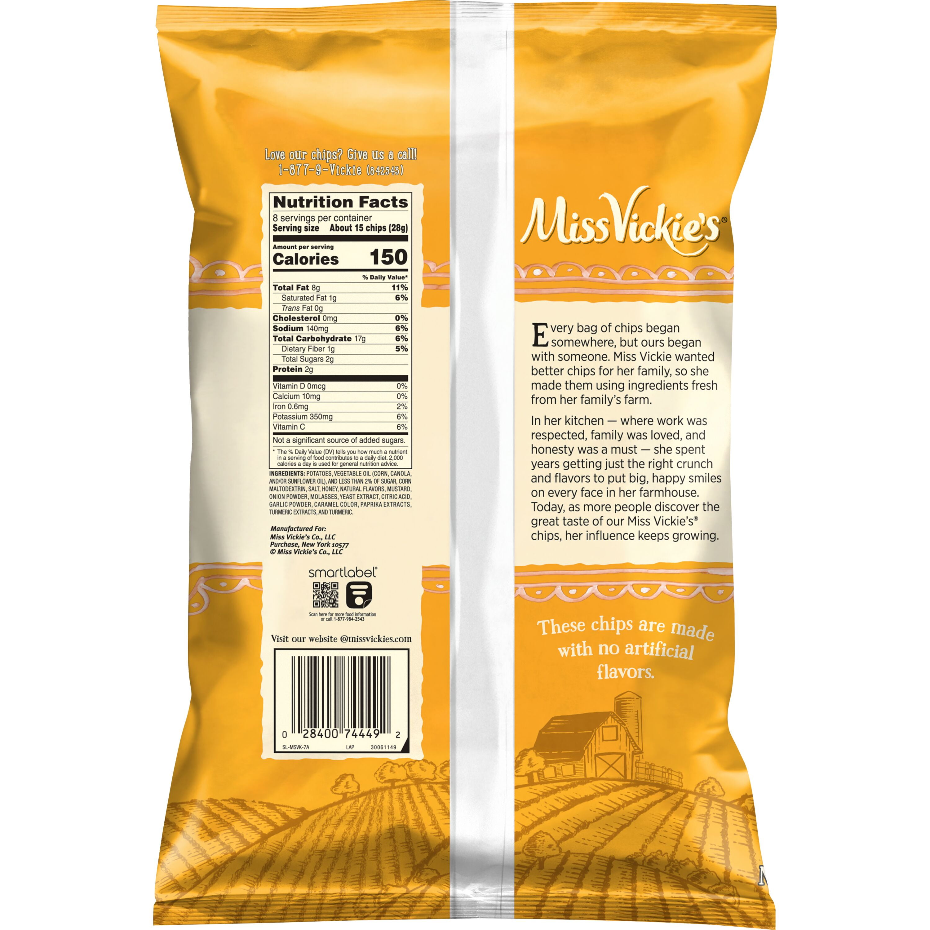 Miss Vickies Honey Mustard Flavored Kettle Cooked Potato Chi