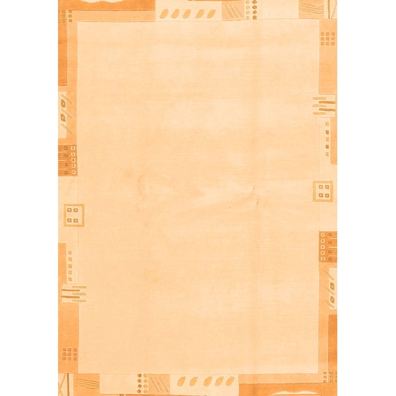 Ahgly Company Indoor Rectangle Solid Orange Modern Area Rugs, 5' x 8'