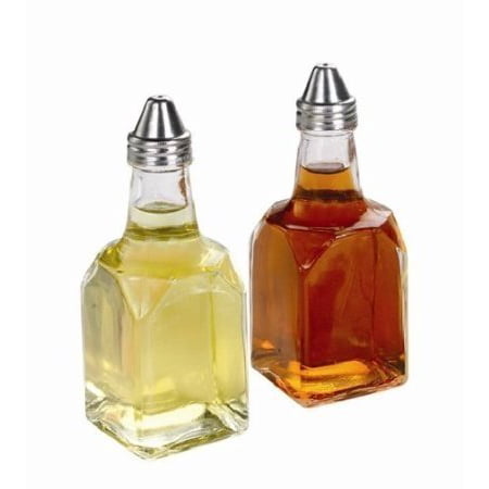 Oil Vinegar cruet 2 set Dispenser Dressing clear Glass Bottle Tools New