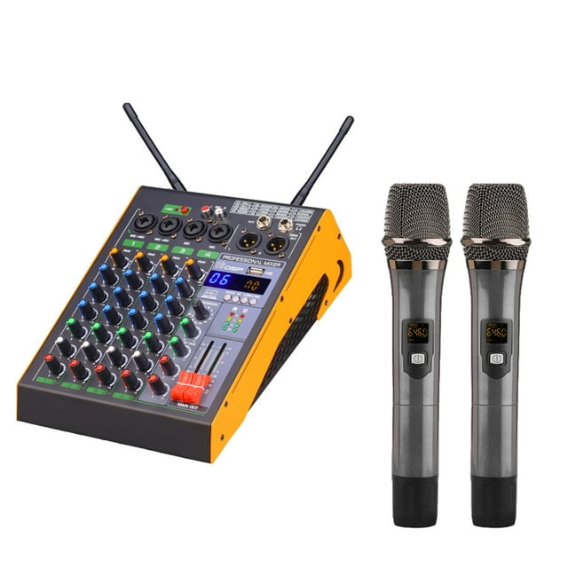 Mixeur Audio, Audio 2 3 Bandes Eq Amplificateur Intégré Eq Réglage Audio avec Console Intégrée Professionnelle 4 Canaux et Barre Usb Led Fonction Bar Bt Audio Professionnel 4 Canaux avec 2 et