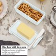 thumbnail image 6 of Butter Dish with Lid, Butter Dish with Lid for Countertop, Butter Tray, Kitchen Butter Keeper, Butter Container, Butter Holder, Holds 1 Stick, Microwave and Dishwasher Safe, 6.88x3.26 Inch, White, 6 of 7