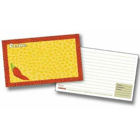 Labeleze Recipe Cards with Protective Covers 4 x 6 - Chili