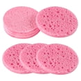 thumbnail image 3 of Nvzi 10 piezas de algodón de pulpa de madera comprimida biodegradable natural para limpieza facial, desmaquillante, esponja facial, herramienta exfoliante, esponja de limpieza amarilla, 3 of 5