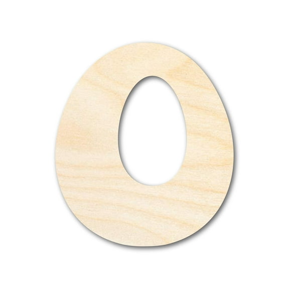Unfinished Wood Groovy O Font Shape 24" / 1/4"