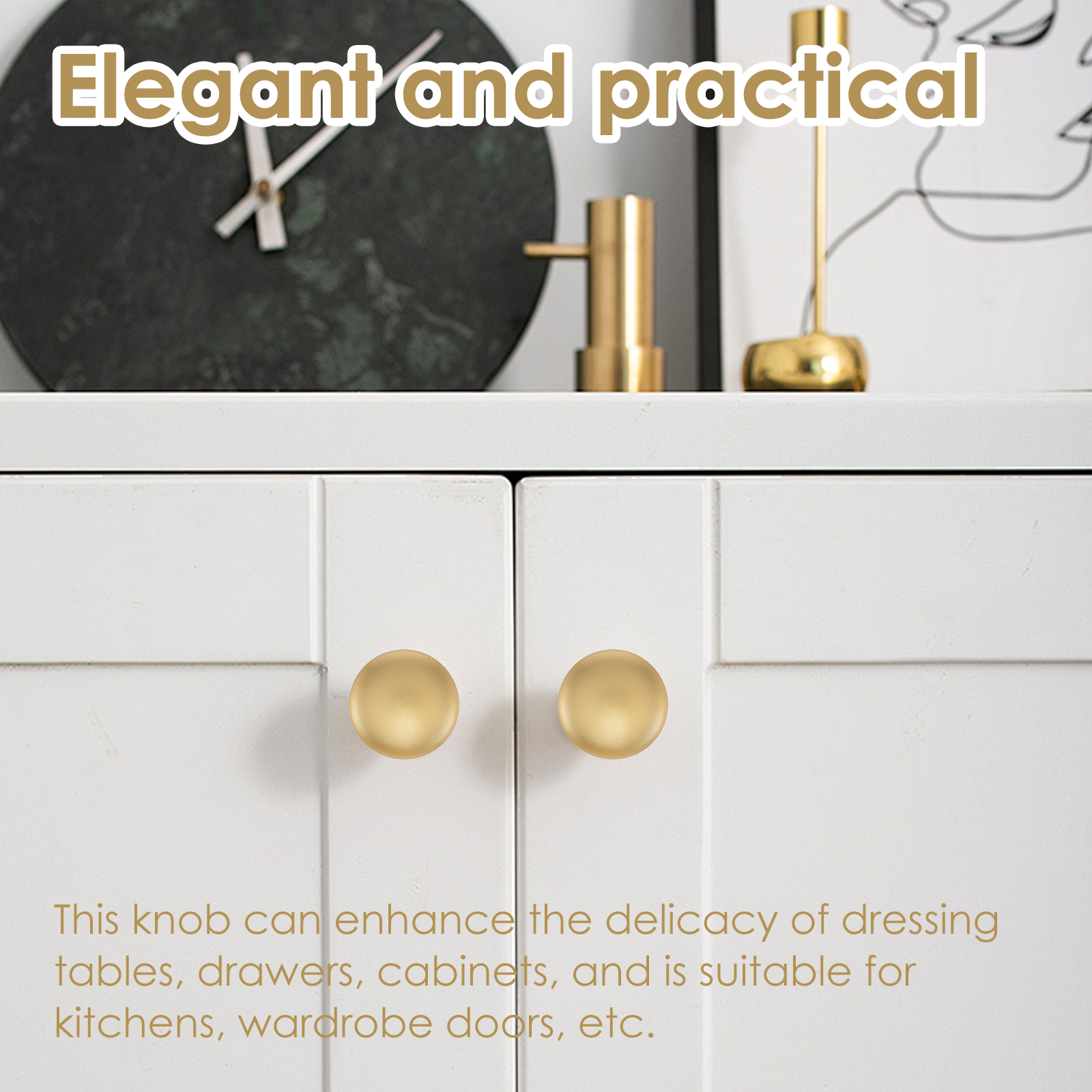 Grusce 50PCS Drawer Knob Set, Zinc Alloy Cabinet Handles, Rustproof Gold Dresser Knobs with Screws, Decorative Drawer Pull Handle Furniture Knobs for Kitchen Cabinets Drawer Dresser