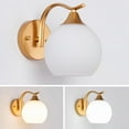 thumbnail image 5 of Wall Light Indoor, Modern E26 Wall Sconce with Globe Glass Ball,1 Light, Vintage Metal Bedside Wall Lamp Fixtures for Living Room Bedroom Bathroom Hallway,Gold, 5 of 6
