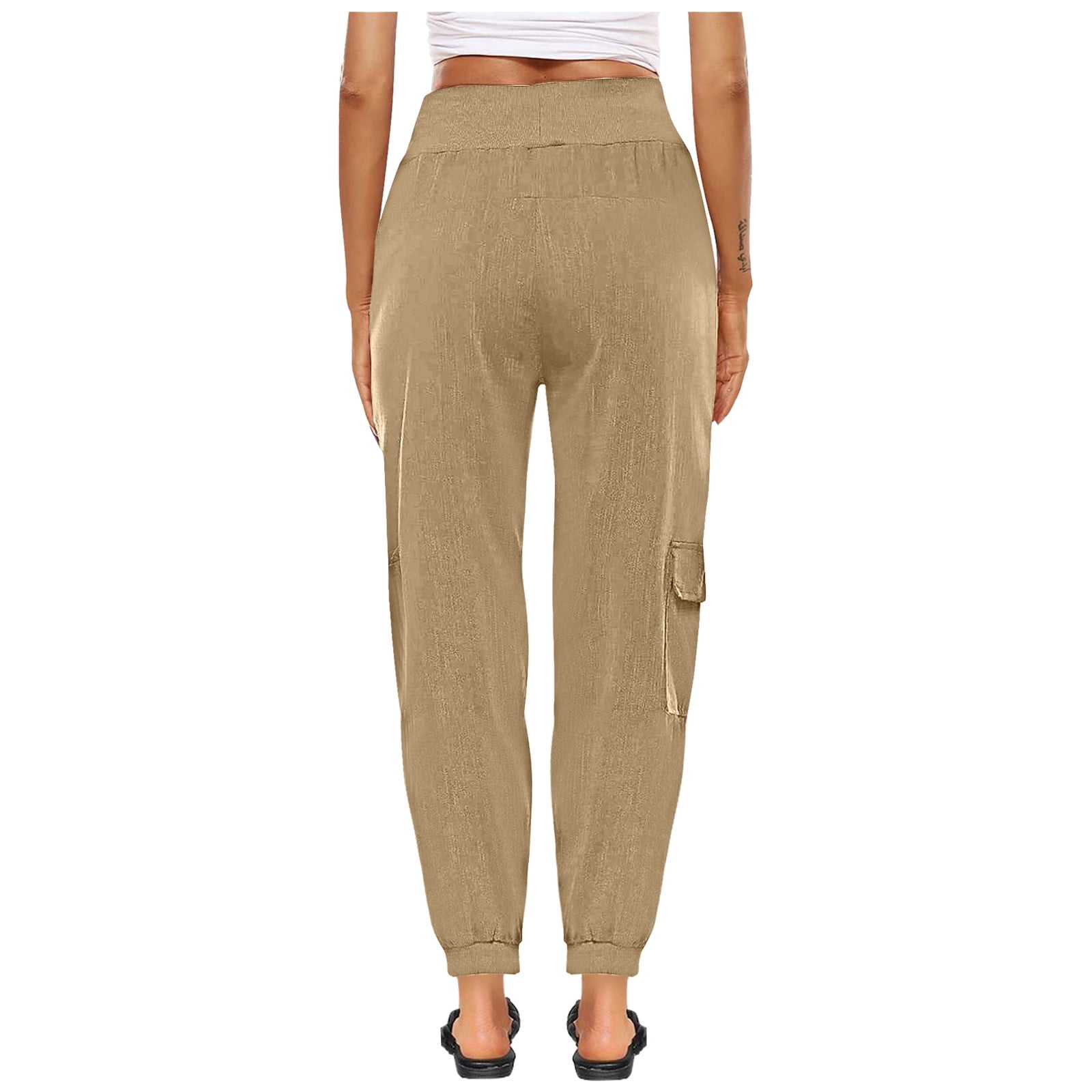 Women Capri Sweatpants Stretch Joggers Loose Pants Drawstring Pockets  Trousers - Helia Beer Co