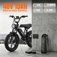 thumbnail image 4 of Upgrade 20" Electric Bike for Adults,Off‑Road Fat Tire Ebike,1500W Peak Motor,48V 15Ah Removable Battery,28 MPH Max Speed,UL2849 Certified for Ages 16+ (Black), 4 of 14
