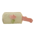 thumbnail image 1 of Bolsa de maquillaje de tulipanes, bolsa de aseo multifunción, bolsa de almacenamiento única con cremallera, bolsa de viaje para baño, estuche de Mango lateral beige, 1 of 9