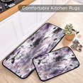 thumbnail image 5 of 2-Piece Kitchen Rugs Set Non-Slip Mats Carpet Floor for Kitchen, Bathroom (19.7"x27.6" & 19.7"x47.2") Light Purple and Black Floral, 5 of 7