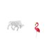 thumbnail image 5 of Escultura moderna de jardín de resina con un toro y un flamenco. Figura abstracta decorativa para entrada, mesa, escritorio, estante, oficina y decora, 5 of 8