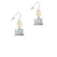 thumbnail image 2 of Delight Jewelry Silvertone Live Love Lacrosse Goldtone Leaf French Earrings, 2 of 4