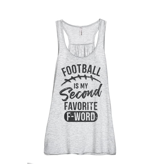 Football Is My Second Favorite F Word Women's Fashion Sleeveless Flowy Racerback Workout Yoga Tank Top Sport Grey 2X-Large