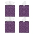 thumbnail image 2 of Balery Retro Florals Purple Porta Pañuelos de Cuero con Estampado – Funda Moderna Cuadrada para Caja de Pañuelos, Dispensador 5x5x5'', 2 of 7