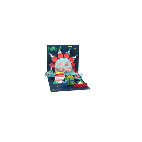 Up with Paper Pop-Up Treasures Greeting Card - Dino-Mite Birthday