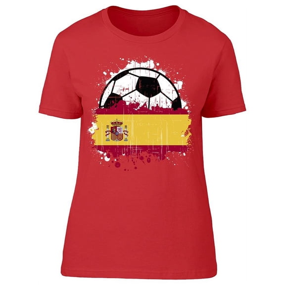 Spain Soccer Team T-Shirt Women -Image by Shutterstock Women T-Shirt, Female 3X-Large