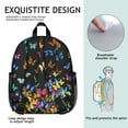 thumbnail image 5 of Night Sky Butterfly Student Backpack – Constellation and Stars Pattern with Floral Wings, Artistic Watercolor Aesthetic, 5 of 6