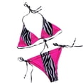thumbnail image 2 of LEEYNEER Women‘s Bikini Swimsuits Sets  Thong Bikini Sets Sexy Splicing Printing B&age Split Bikini Swimwear Bikini Sets for Women Orange L, 2 of 5