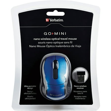 Verbatim - Mini Travel Wireless Optical Mouse with Compact Design - Blue