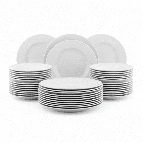Juego 24 Platos Hondos, Bowls o Cuencos Soperos Vidrio Opal Templado Ultra Resistentes, Colección Toledo Redondos, Modernos, Blanco Brillante 24 cm, Hecho en Italia