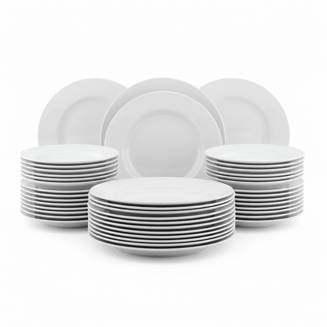 Juego 24 Platos Hondos, Bowls o Cuencos Soperos Vidrio Opal Templado Ultra Resistentes, Colección Toledo Redondos, Modernos, Blanco Brillante 24 cm, Hecho en Italia