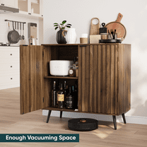 Algherohein Buffet Cabinet with Doors,Kitchen Storage Cabinets,Walnut,1 Pack
