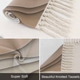 thumbnail image 6 of Beige Ombre Bathroom Rug 2'x3', Modern Geometric Abstract Aesthetic Cream Low Profile Front Entryway Rug with Tassels, Woven Cotton Washable Kitchen Mat Carpet for Foyer Bedroom Back Door Decor, 6 of 9