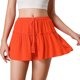 thumbnail image 1 of Pantalones Cortos Mini Allegra K de Playa Cintura Elástica Casual Ribete De Volantes Para Mujer Naranja S, 1 of 6