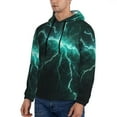 thumbnail image 3 of Lsque Green Lightning Flash Pattern Casual Men's Hoodie,Hooded Sweatshirt with Kangaroo Pocket,Pullover Hoodie-X-Large, 3 of 7