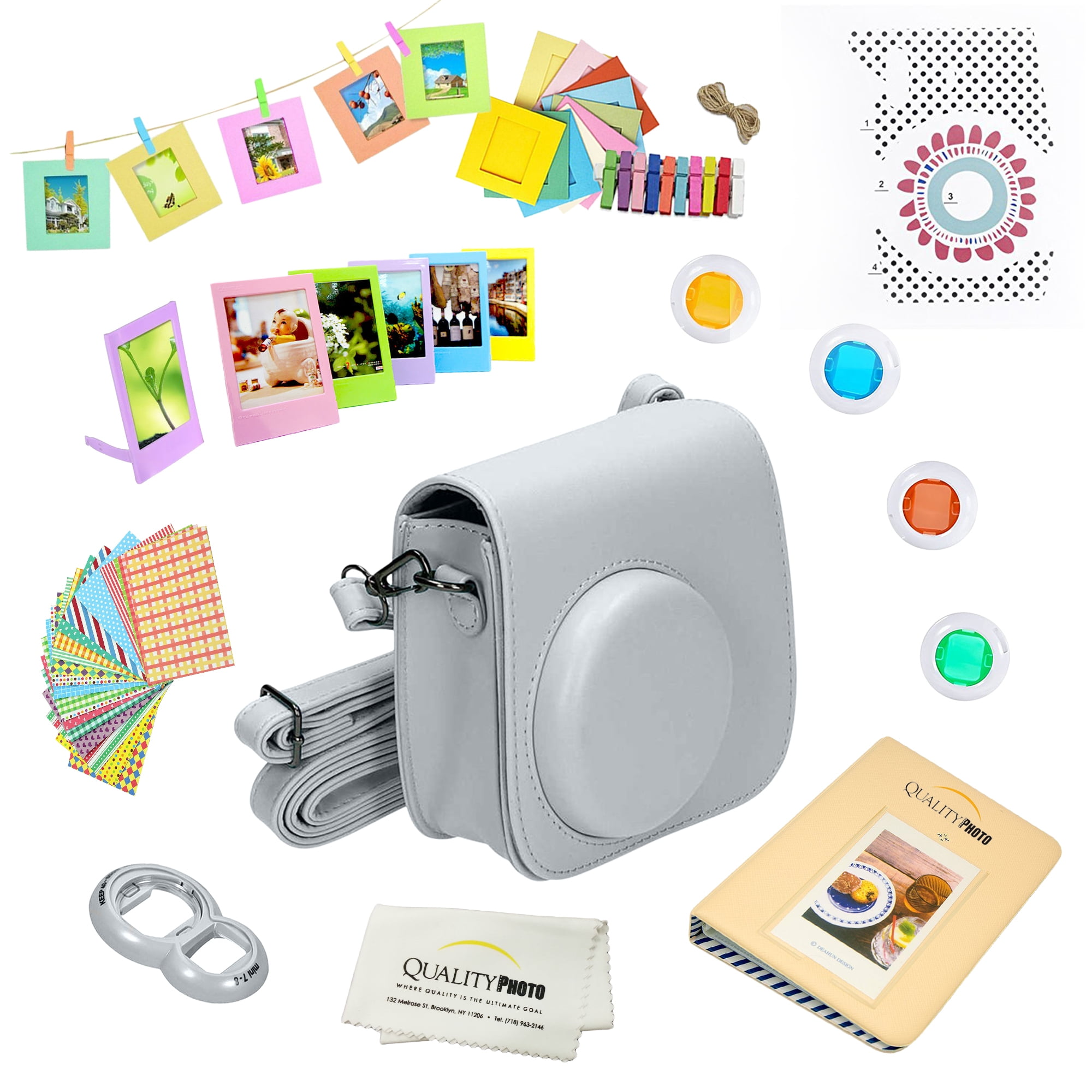 Fujifilm Instax Mini 9 Accessories kit (Smokey White) Includes a 12