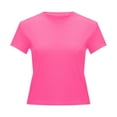 thumbnail image 5 of SHITINN Women's Casual Basic Going Out Crop Tops Slim Fit Short Sleeve Crew Neck Tight T Shirts 2 Short Sleeve Shirts for Women Summer Shirts Women Shirts, 5 of 5