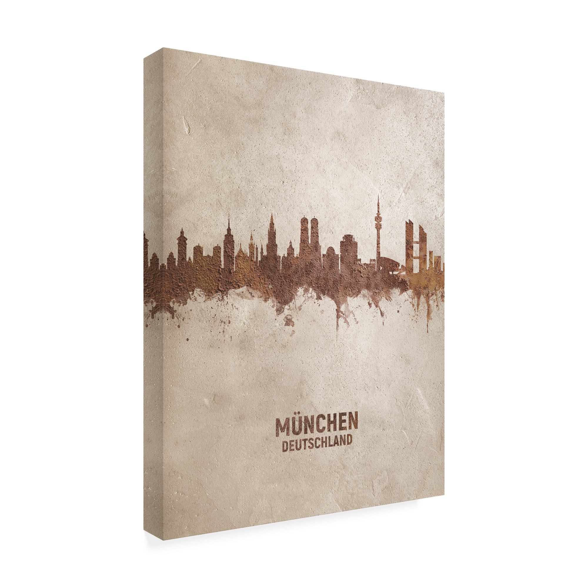 Trademark Fine Art 'Munich Germany Rust Skyline' Canvas Art by Michael Tompsett