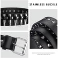 thumbnail image 3 of Studded Belt, Metal Punk Rock Rivet Belt with Bright Pyramid Studded for Women Men, 3 of 8