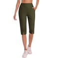 thumbnail image 5 of Hurxie High Waisted Leggings for Women Tummy Control Soft Yoga Pants Womens Gym Workout Running Leggings Green,M, 5 of 7