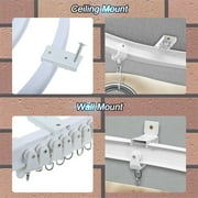 Flexible Bendable Ceiling Curtain Track, 5 Meters (16.4FT), Ceiling Track Ceiling Mount for Curtain Rail with Track Curtain System, RV Curtain Track, Room Divider, Ceiling Track for Curtains