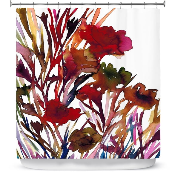 Shower Curtains 70" x 84" from DiaNoche Designs by Julia Di Sano - Petal Thoughts Red