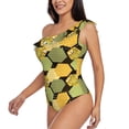 thumbnail image 2 of Gaeub Bee honey Women's One Shoulder Ruffle Tummy Control Swimwear for Swimming Surfing Beach Party - Large, 2 of 8